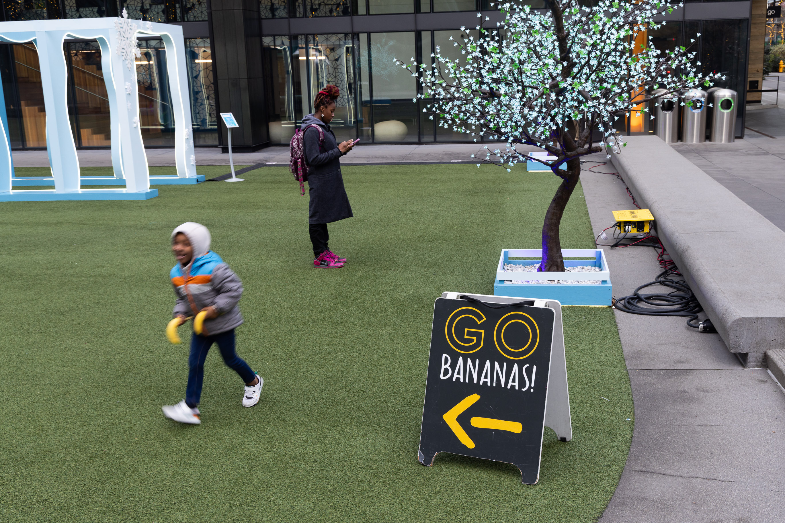 Happy Kid with Free Bananas, Seattle<br>2024-12-31